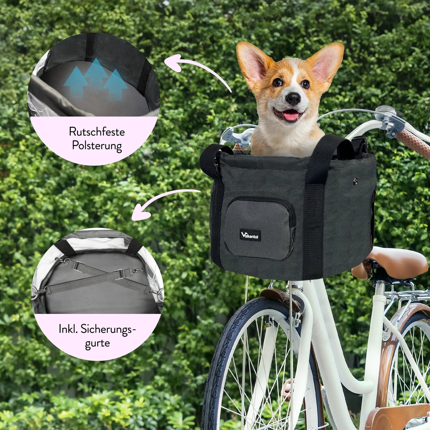 Valkental Honden fietsmand