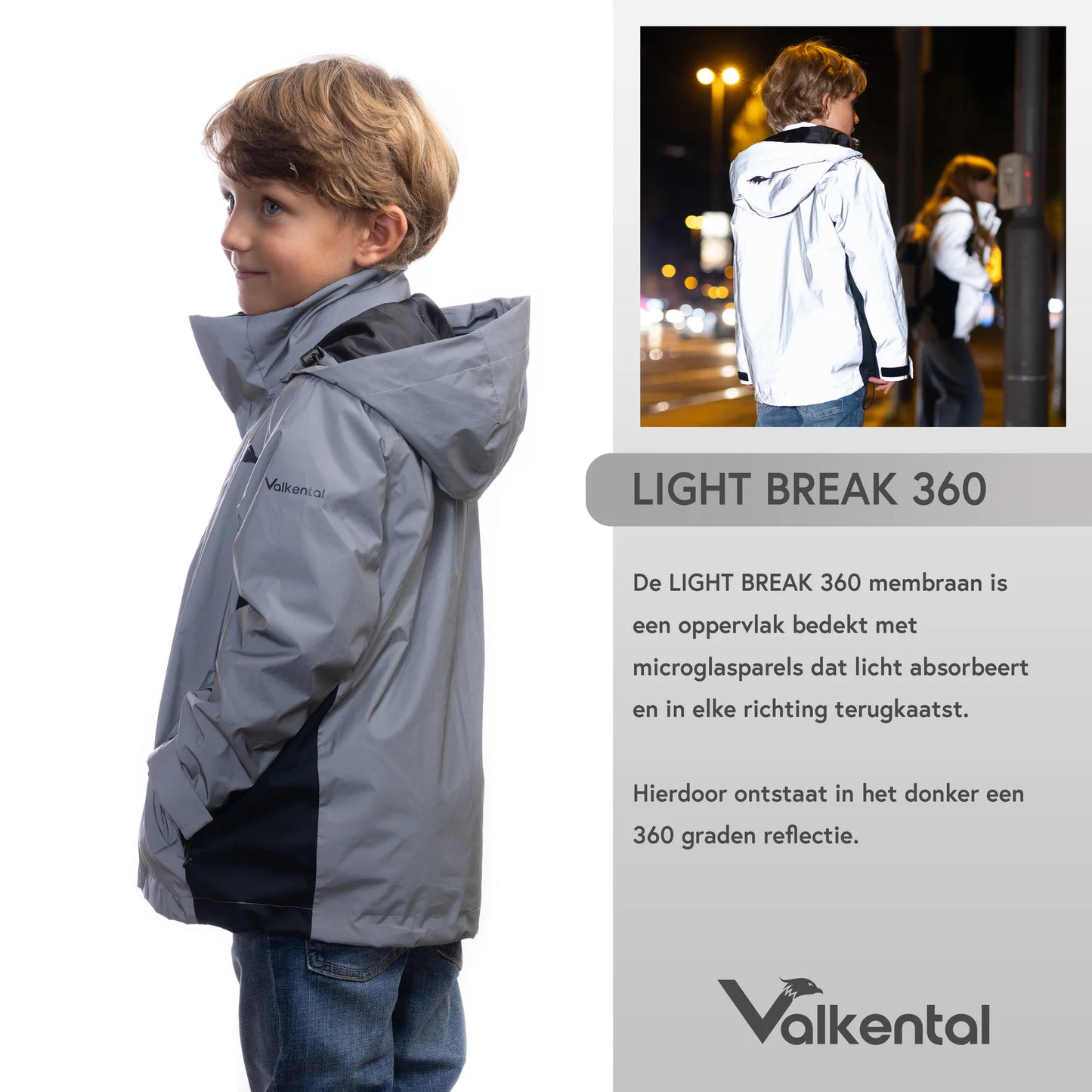 VALKENTAL reflecterende 3in1 smart jacket kinderen