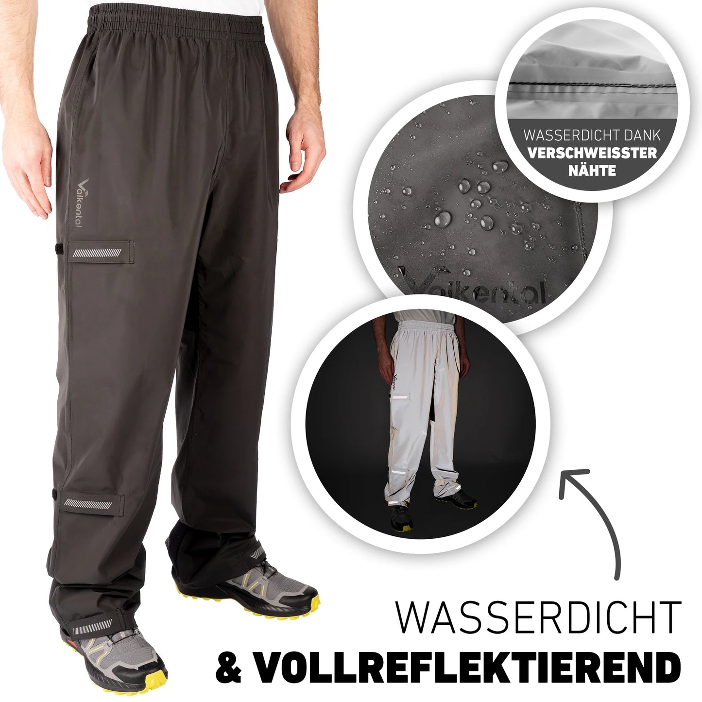 VALKENTAL reflecterende regenbroek
