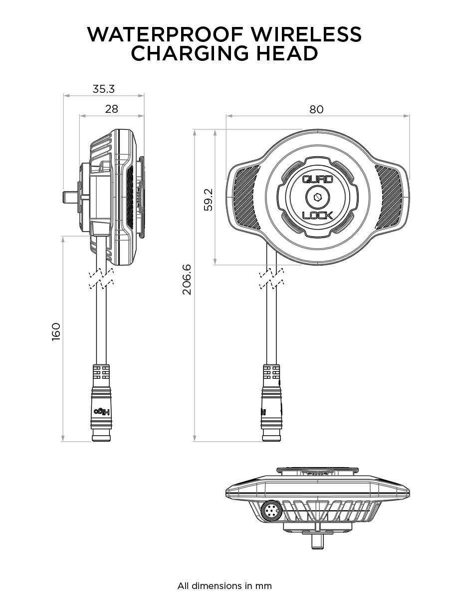 QUAD LOCK waterproof wireless charging head