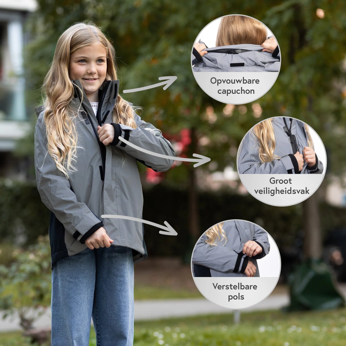 VALKENTAL reflecterende 3in1 smart jacket kinderen