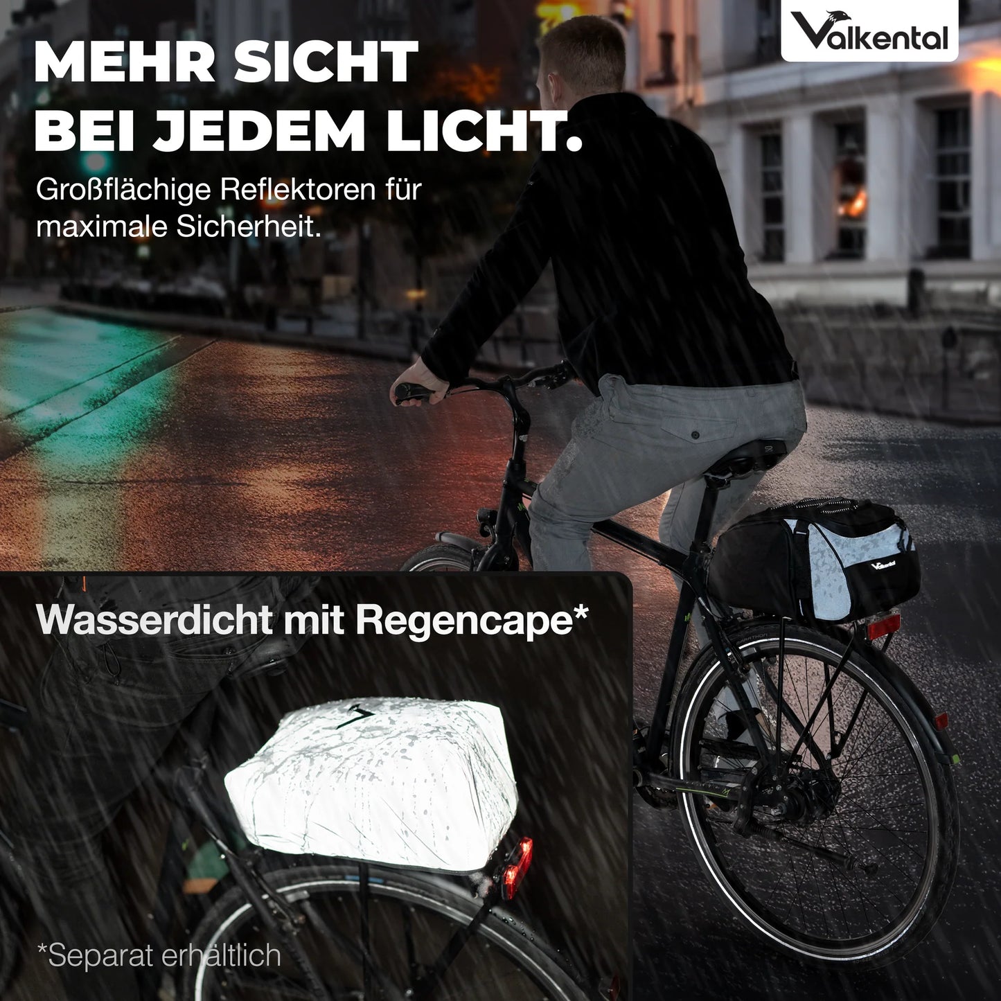 VALKENTAL Trunk Bag 14L - waterdicht met de regenhoes