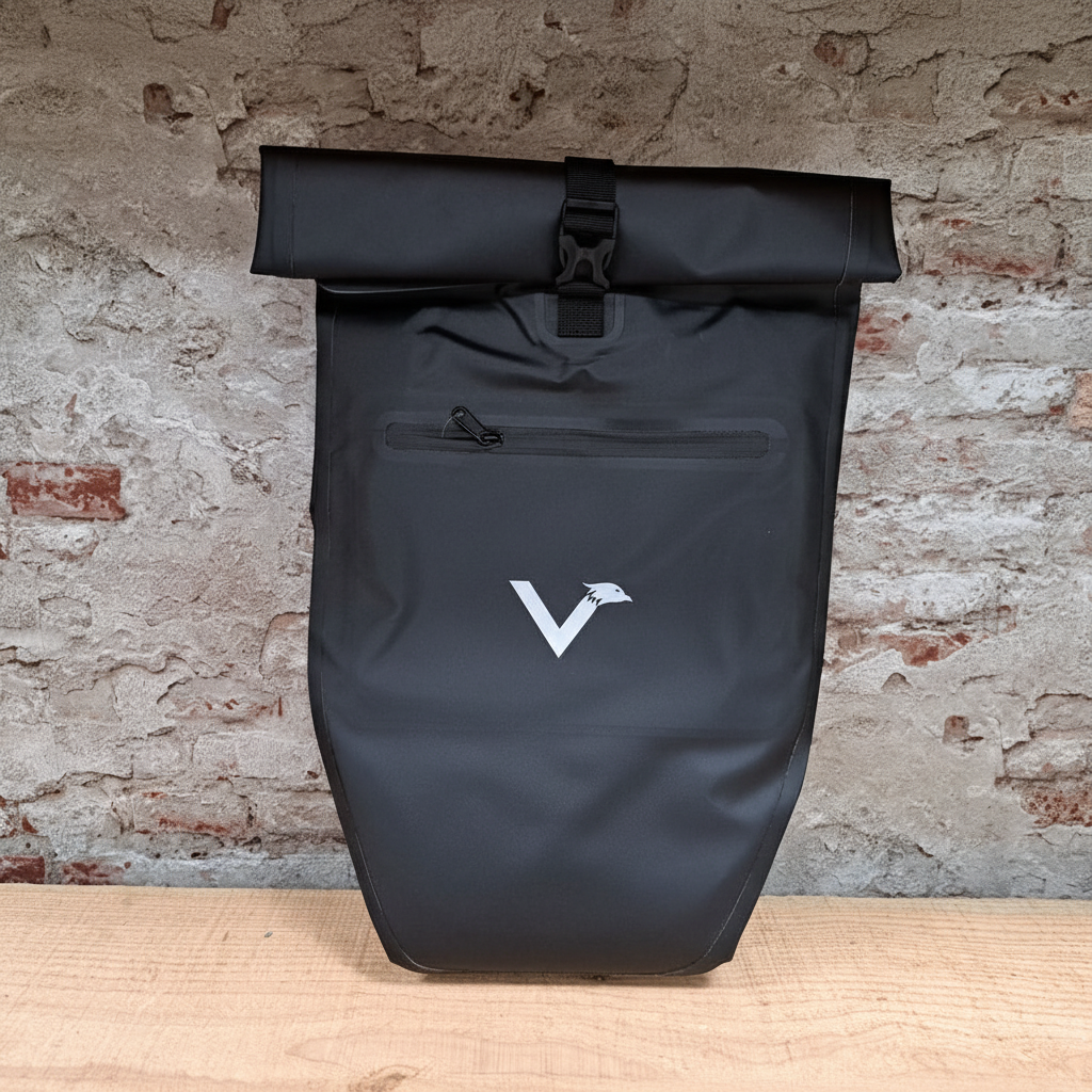 fahrradtasche mit schloss VALKENTAL ValkBasic 28L – Wasserdichte + Kostenloses skate gears HENMI Bicycle Stand 24-29 Farbe:bronze matt