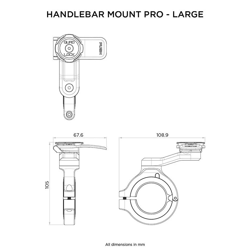 Quad Lock HANDLEBAR MOUNT PRO LARGE
