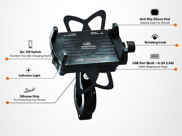 GrandPitstop telefoonhouder Claw (met USB)