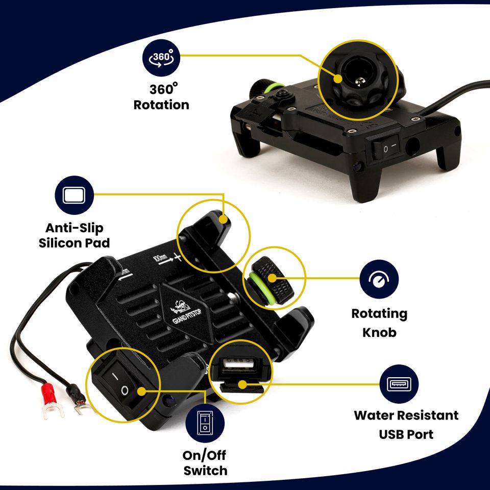 GrandPitstop telefoonhouder Claw (met USB)