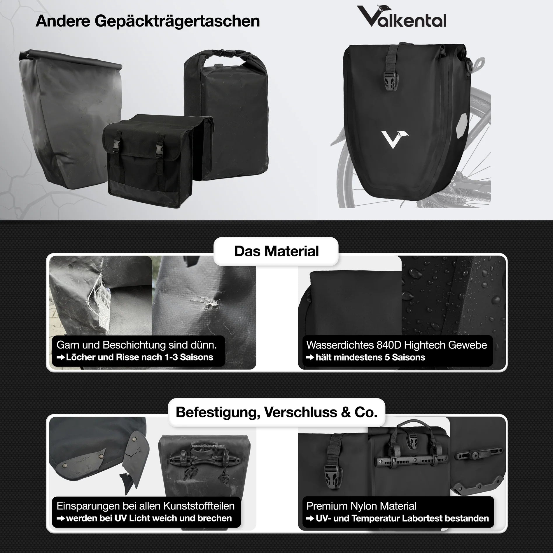VALKENTAL Bike Bag 32L - voordelen met andere fietstassen