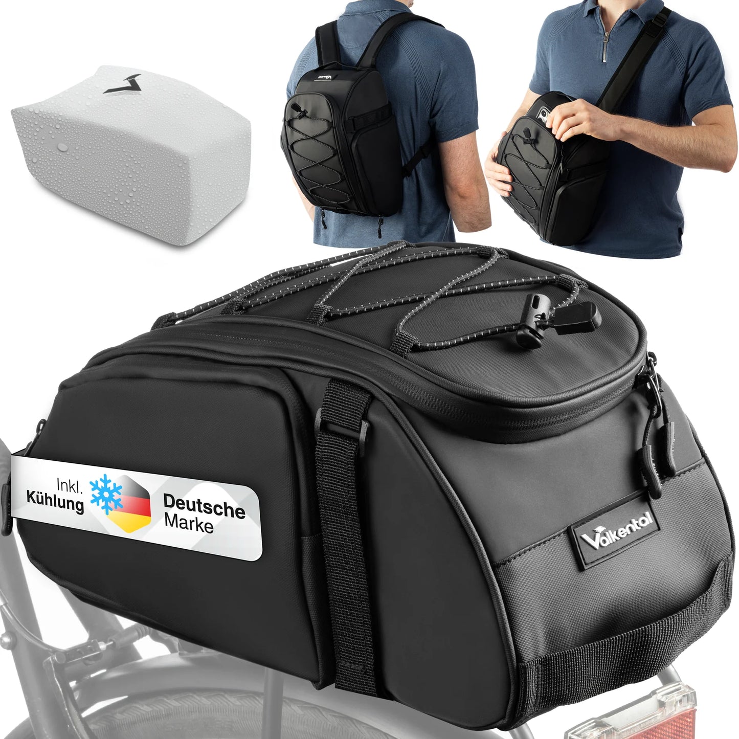 VALKENTAL Trunk Bag 14L - verschillende draagmethodes