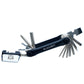 Compacte SUMART FBT-17 fietsgereedschap multitool in zwart aluminium
