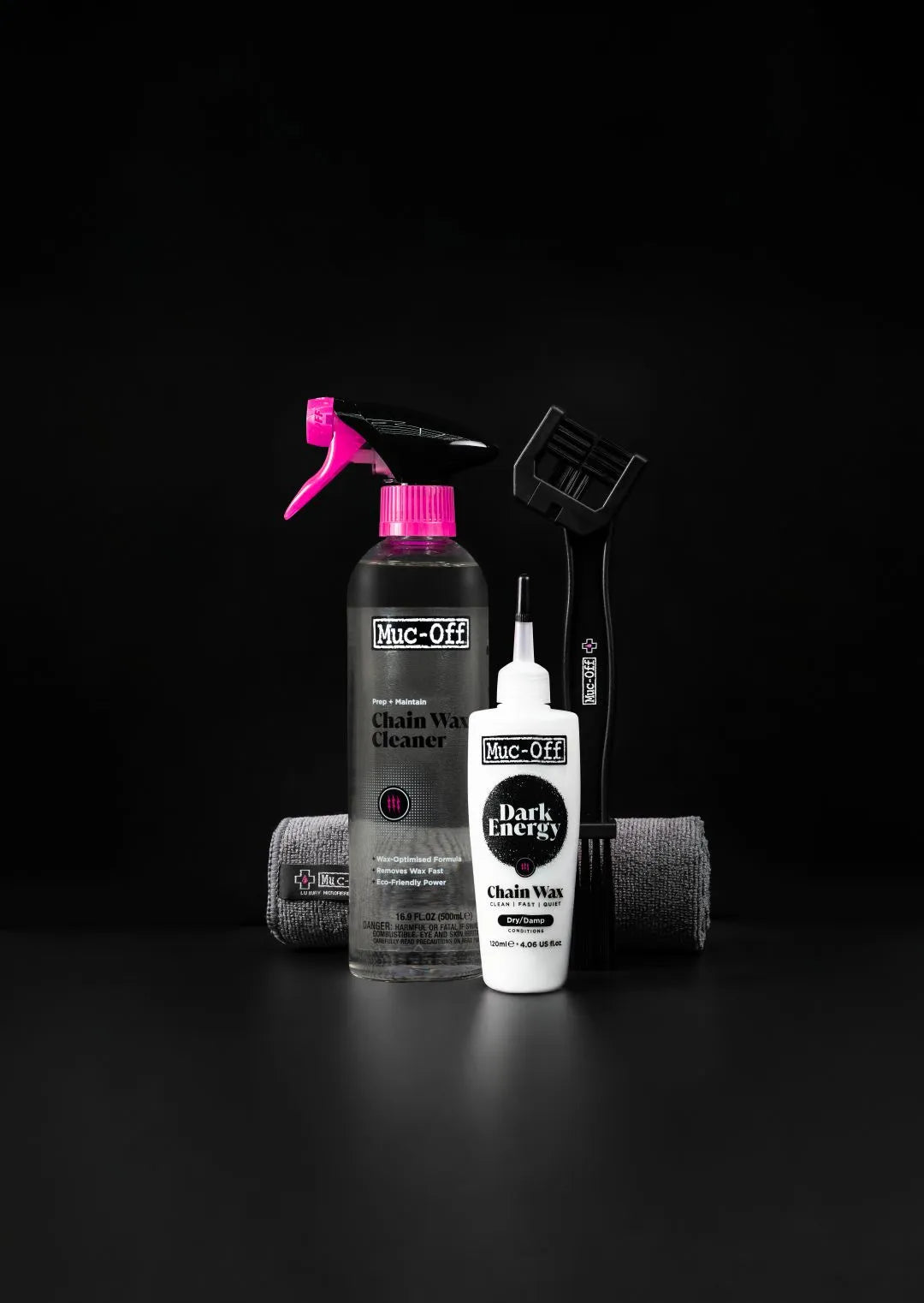 MUC-OFF Dark Energy Chain Wax Care Kit - uit de verpakking