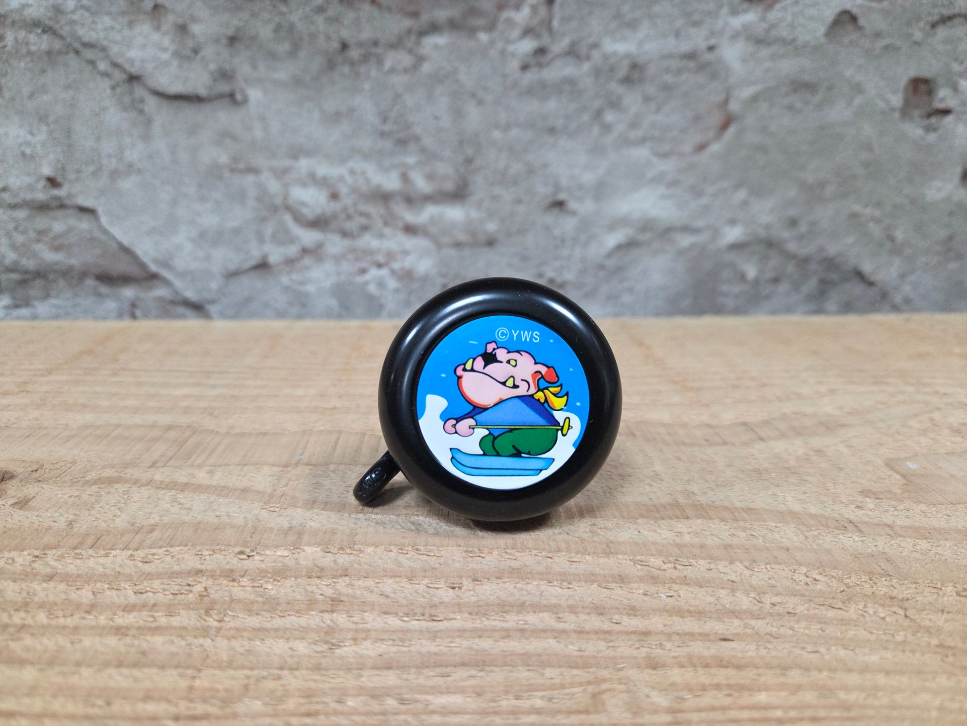 Kinder fietsbel aluminium mat zwart 55mm diameter - met bulldog