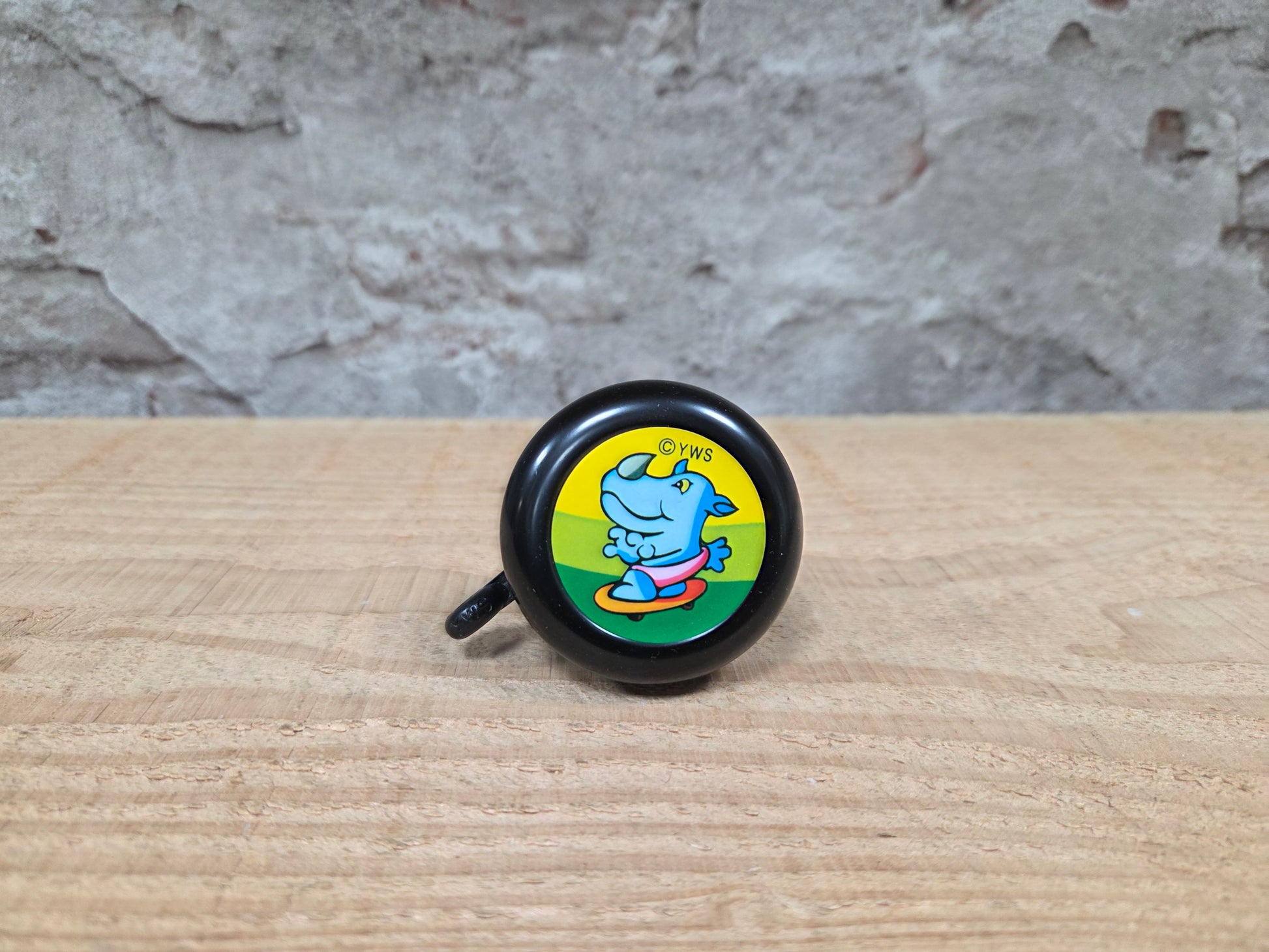 Kinder fietsbel aluminium mat zwart 55mm diameter - met neushoorn