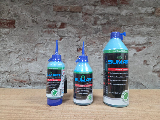 SUMART FlatFix bandenreparatie sealant drie formaten 100ml 160ml 400ml