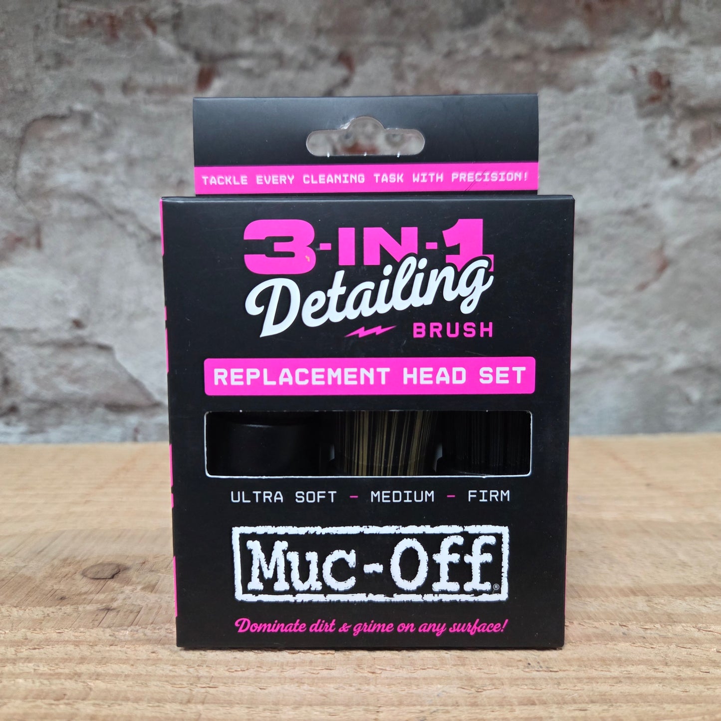 Muc-Off 3-in-1 Detailing Brush Replacement Heads - in de verpakking
