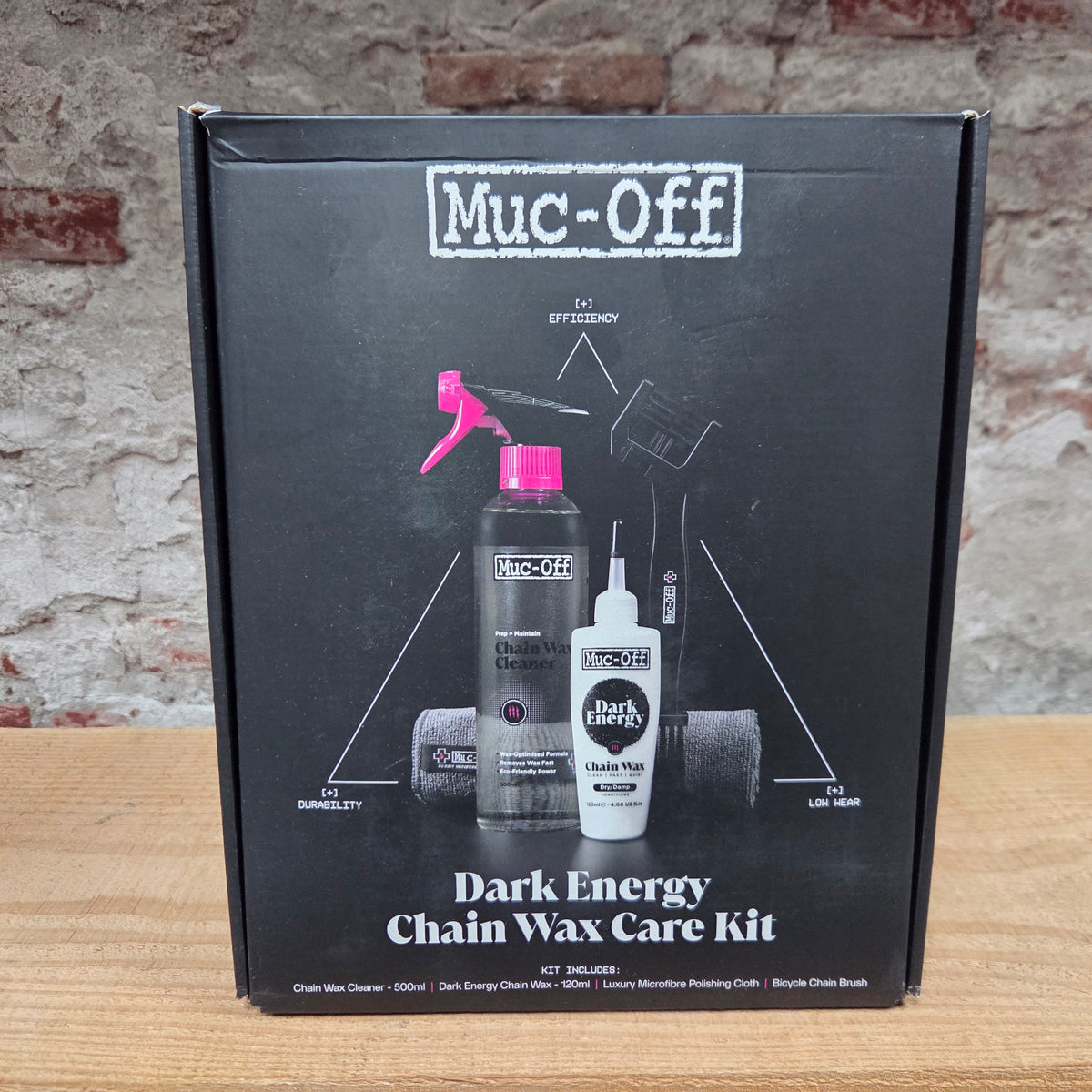 MUC-OFF Dark Energy Chain Wax Care Kit - in de verpakking