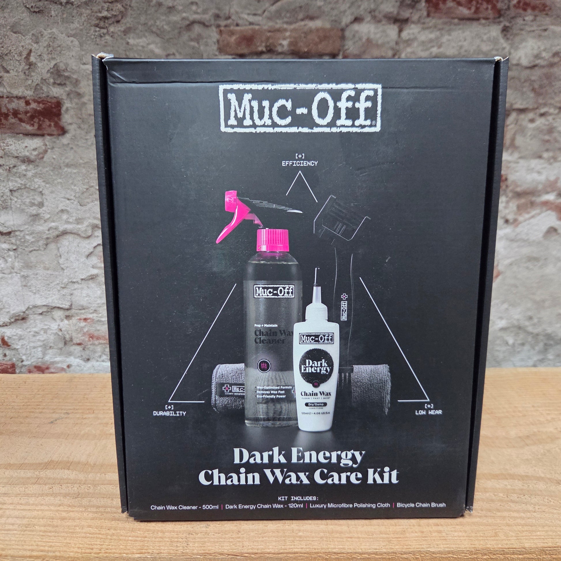 MUC-OFF Dark Energy Chain Wax Care Kit - in de verpakking