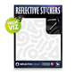 Reflective Berlin reflecterende stickers medium - doodle wit