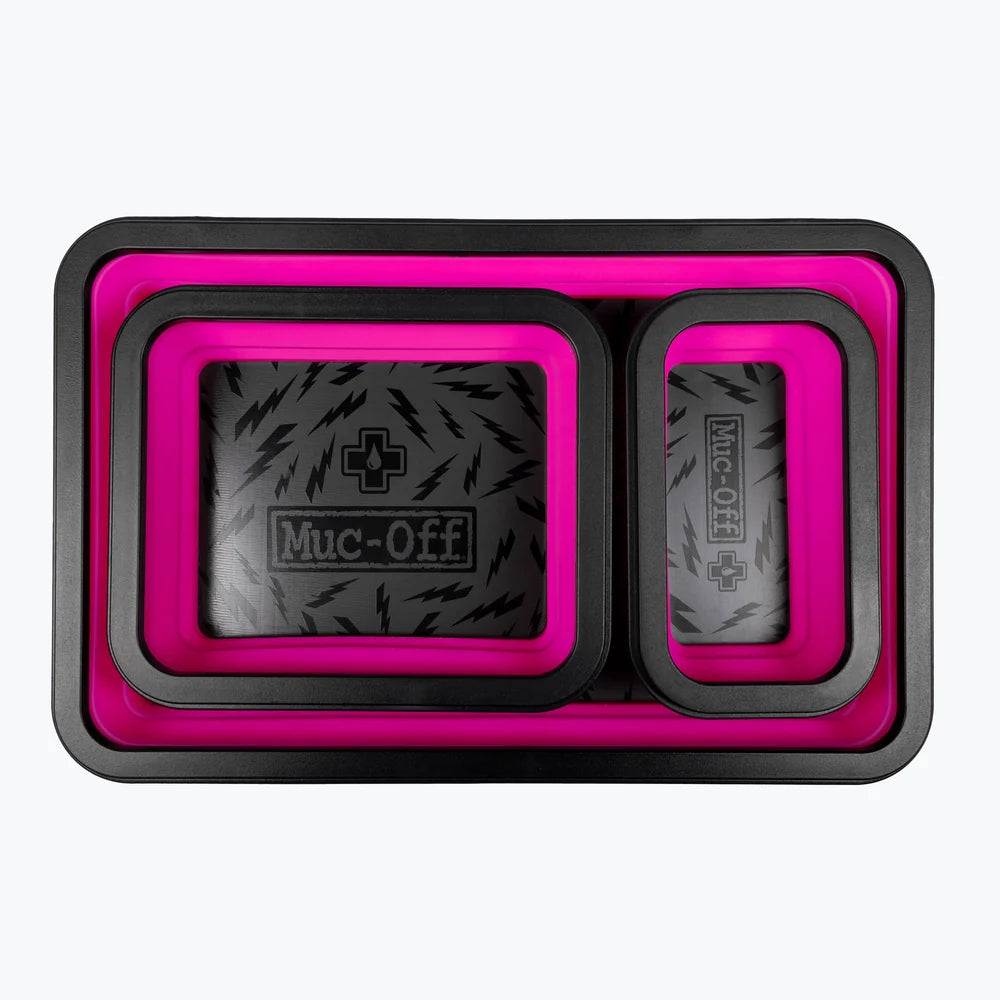 MUC-OFF Silicone Collapsible Magnetic Tray Set - alle 3 de bakjes in elkaar