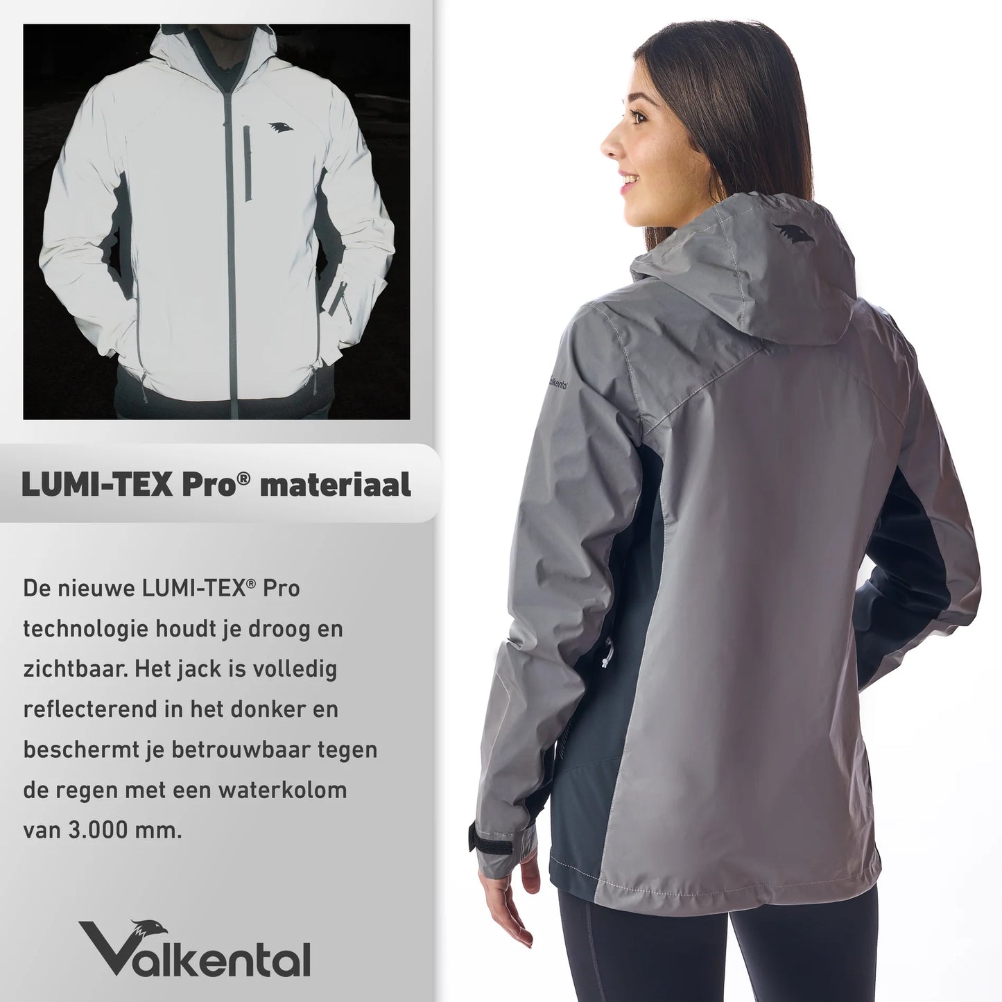 Reflectie effect VALKENTAL jack bij weinig licht fietsen