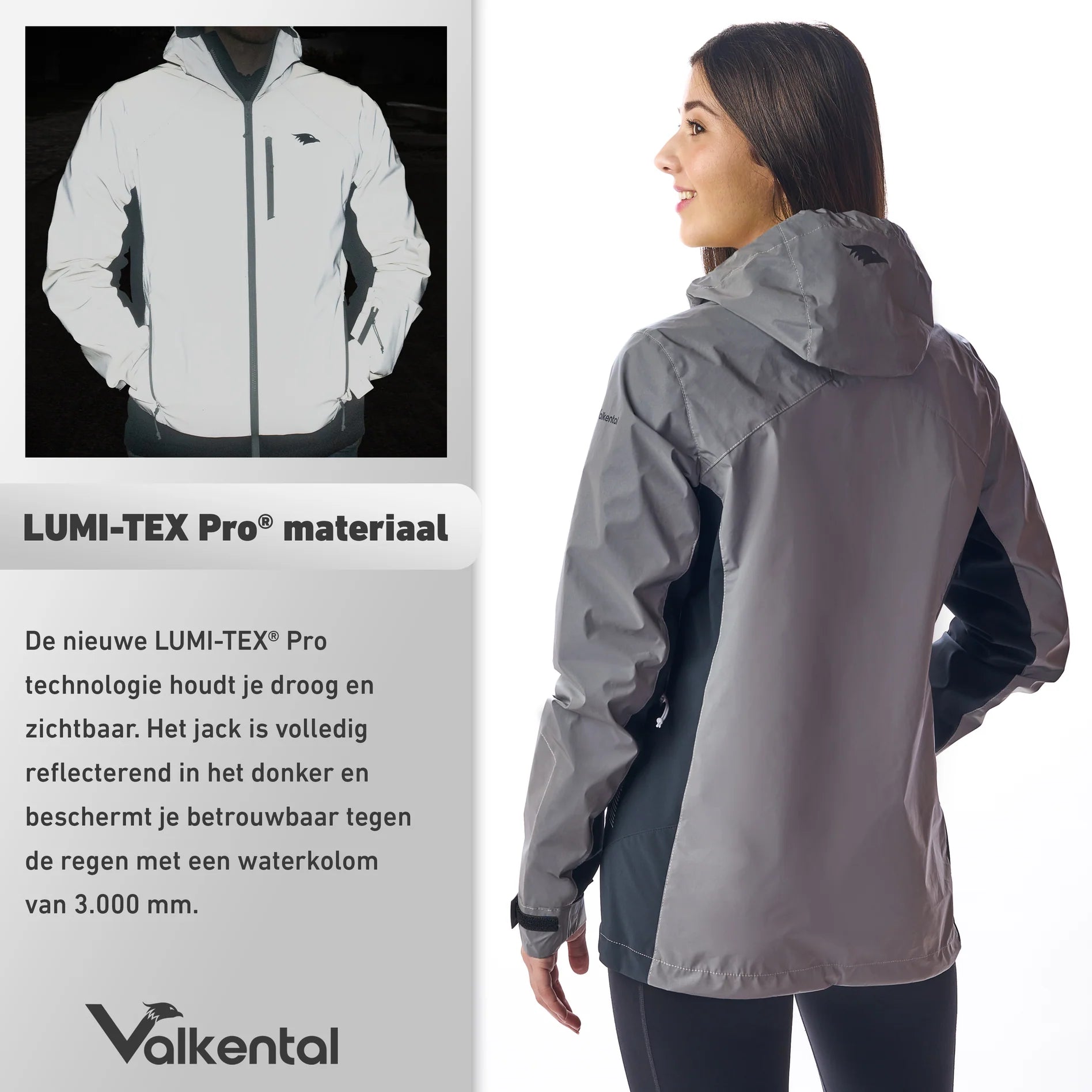 Reflectie effect VALKENTAL jack bij weinig licht fietsen