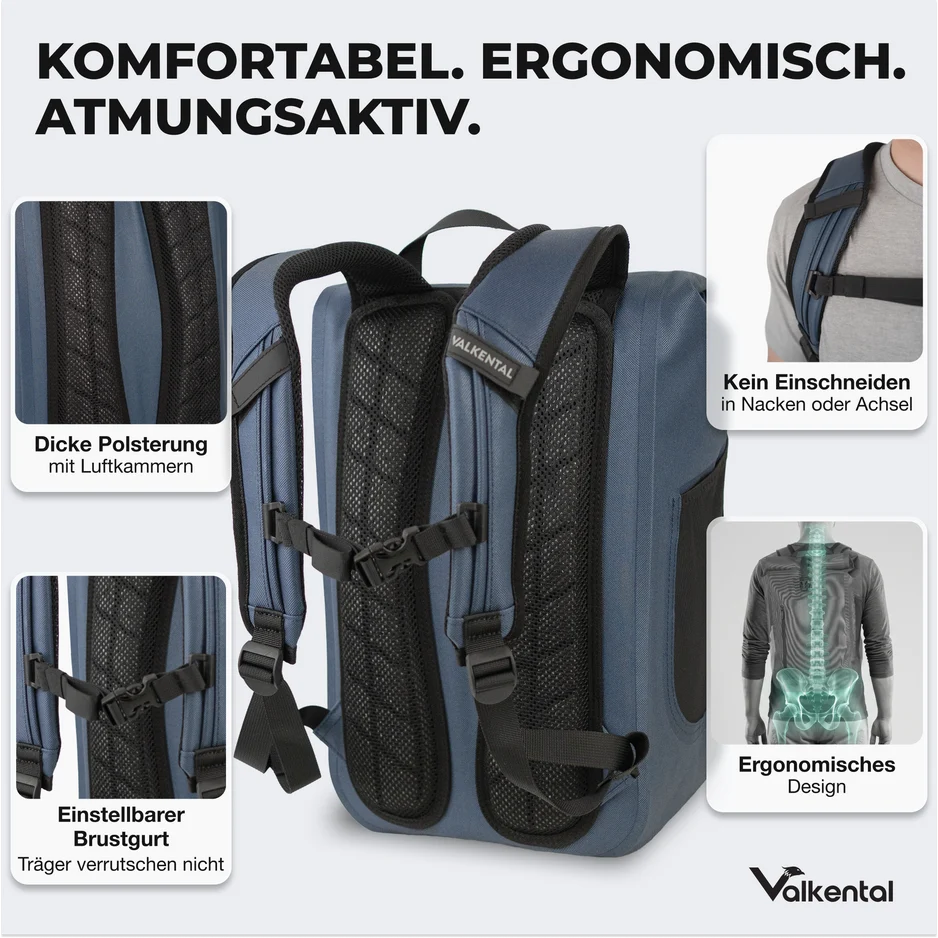 VALKENTAL daily backpack achterzijde rugzak