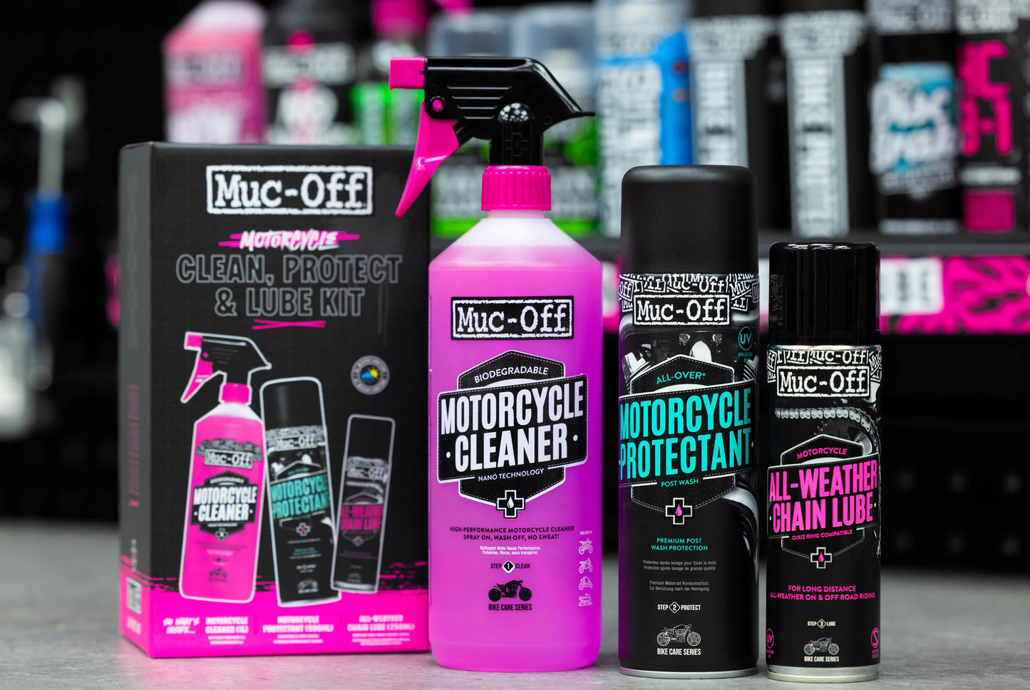 MUC-OFF motorcycle clean, protect & lube kit