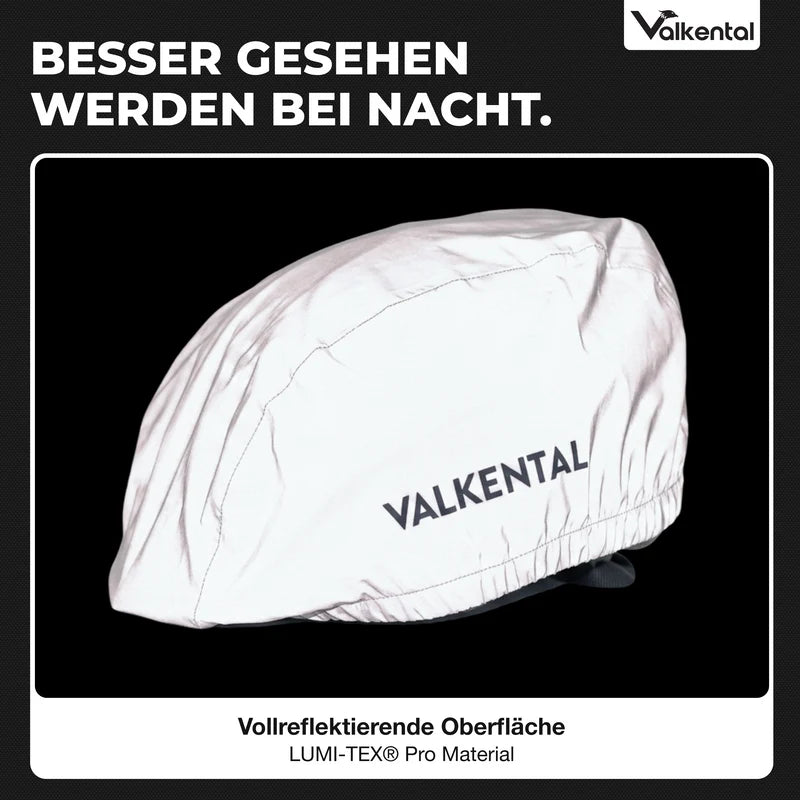 VALKENTAL fietshelm regenhoes - volledig reflecterend in het donker