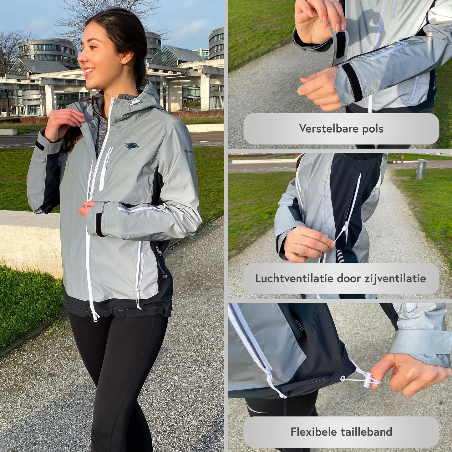 Waterafstotend reflecterend jack voor dames outdoor activiteiten