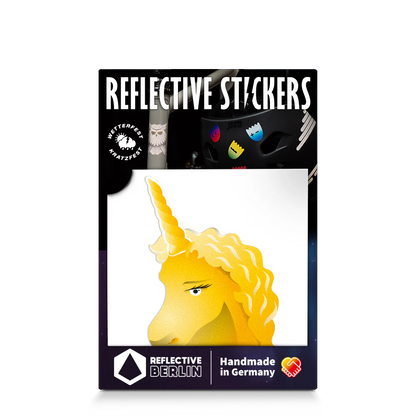 Reflective Berlin reflecterende stickers small voor kinderen unicorn goud
