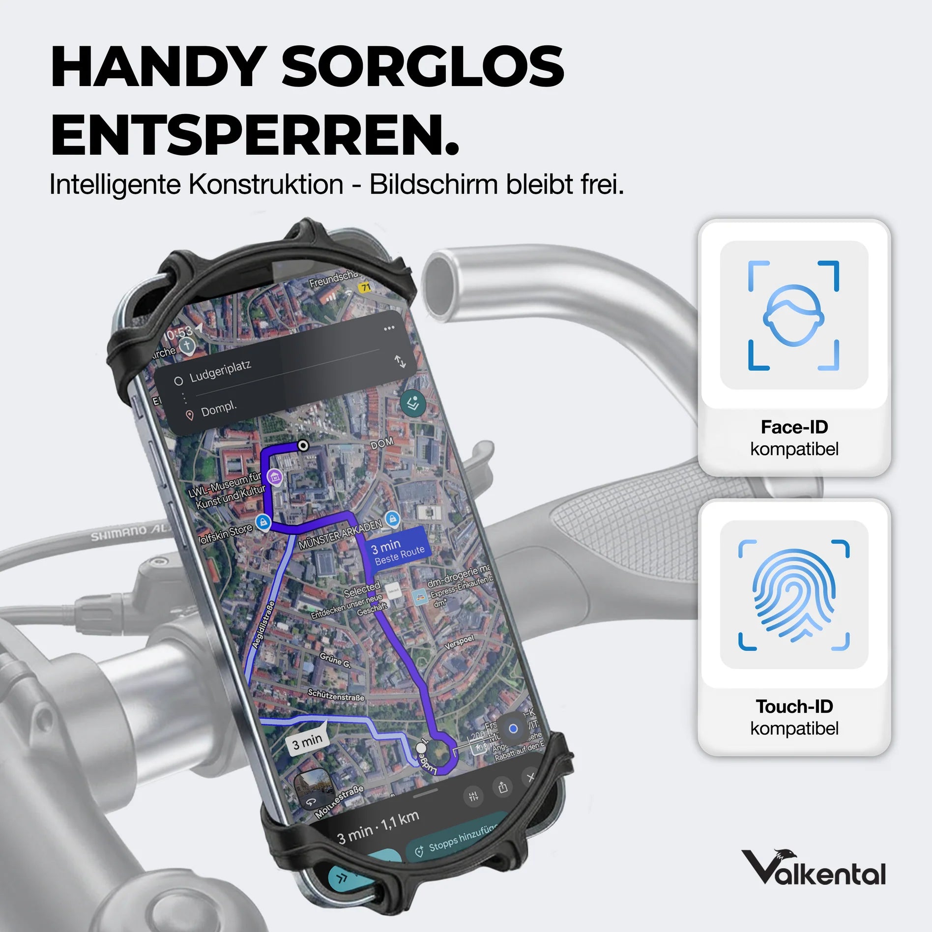  VALKENTAL EasyFix telefoonhouder - voor navigate en ID check geschikt