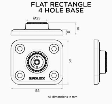 Quad Lock 360 AMPS FLAT BASE 4 HOLES