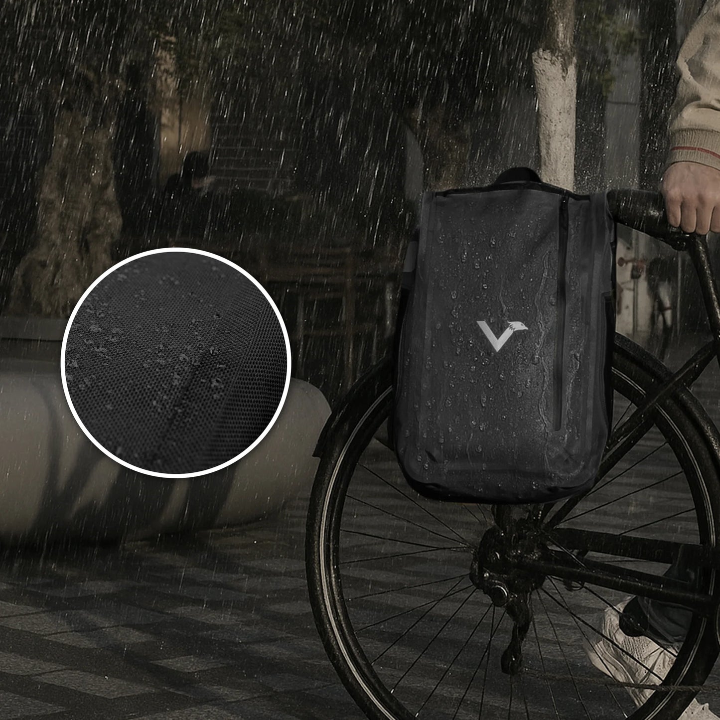 Valkental urbanx fietstas bevestigd op bagagedrager - waterdicht en lichtgewicht