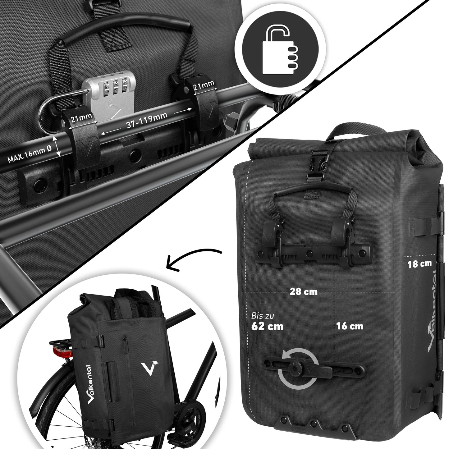 VALKENTAL trailx 2in1 fietstas