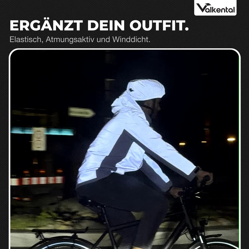 VALKENTAL fietshelm regenhoes - met licht op de hoes reflecterende functie