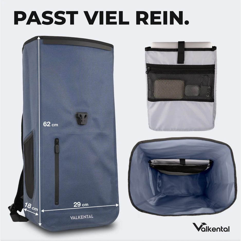 VALKENTAL daily backpack hoogte en breedte maten