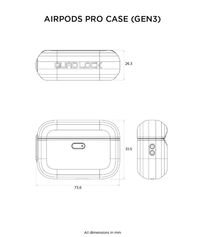 QUAD LOCK AirPods Case - maatvoering