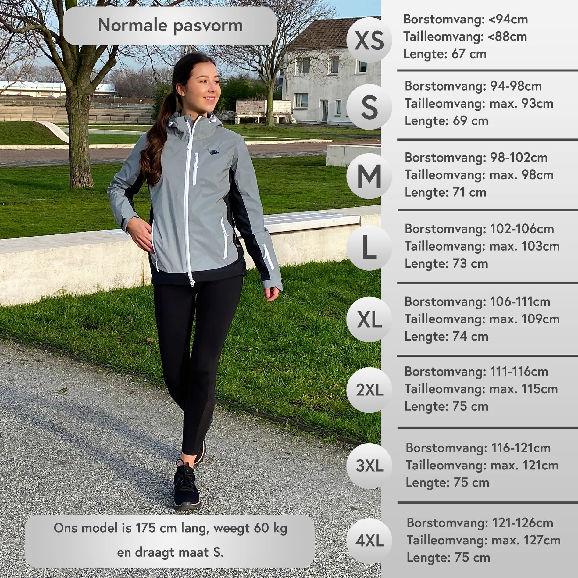VALKENTAL Vertex Jacket - Reflecterend Sportjack voor Actieve Outdoor-Avonturen maattabel
