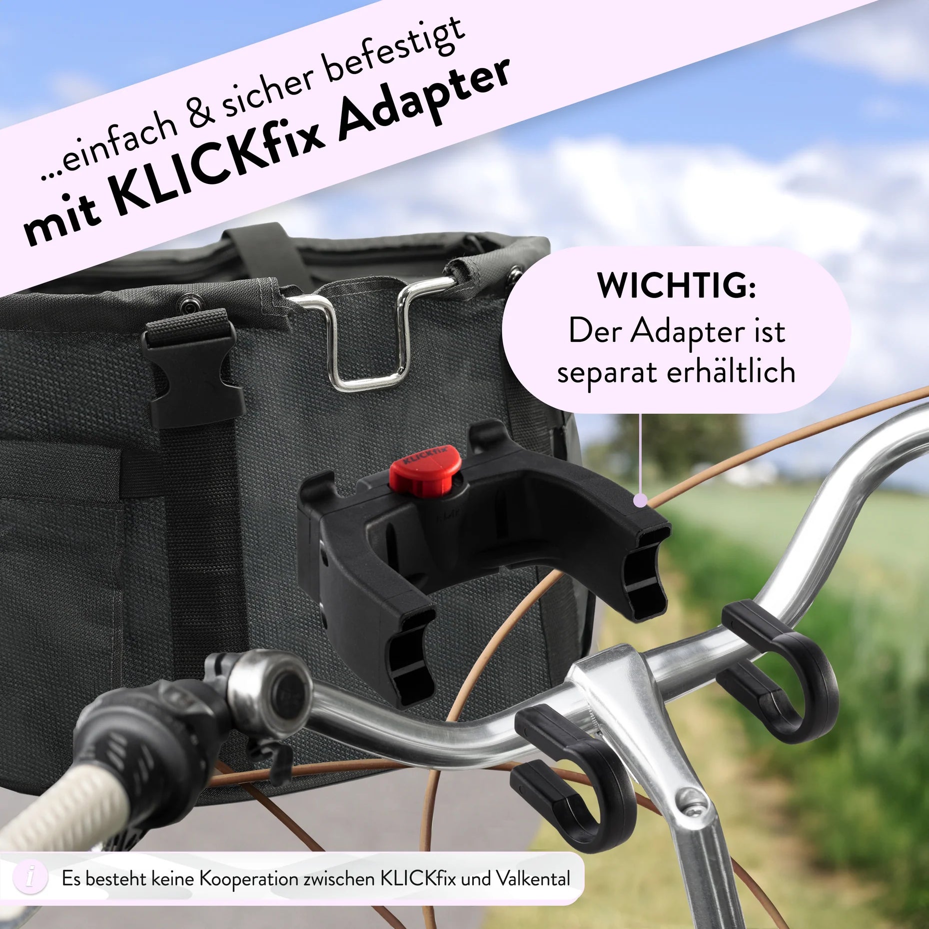 VALKENTAL Hundefahrradkorb bis 7 kg – KLICKfix Lenkerkorb