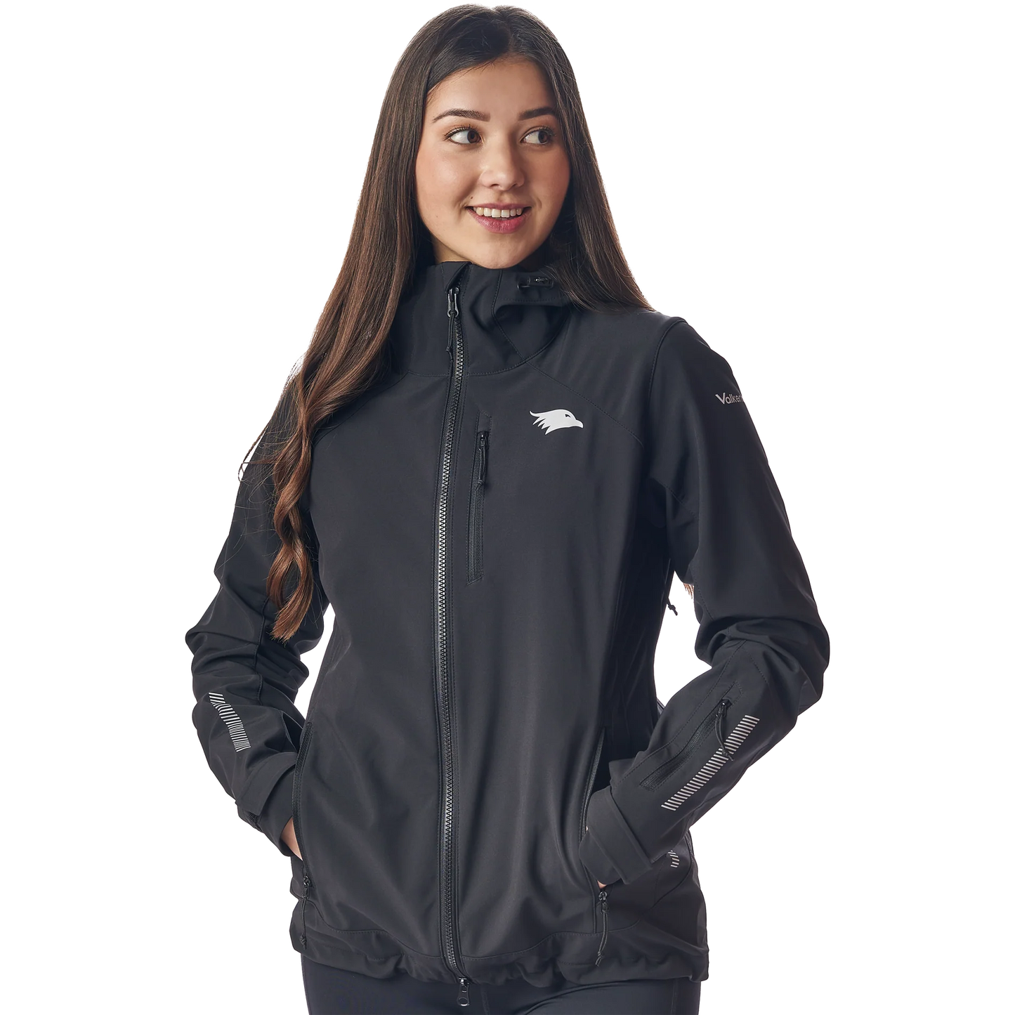 VALKENTAL Vertex reflecterend fietsjack zwart dames
