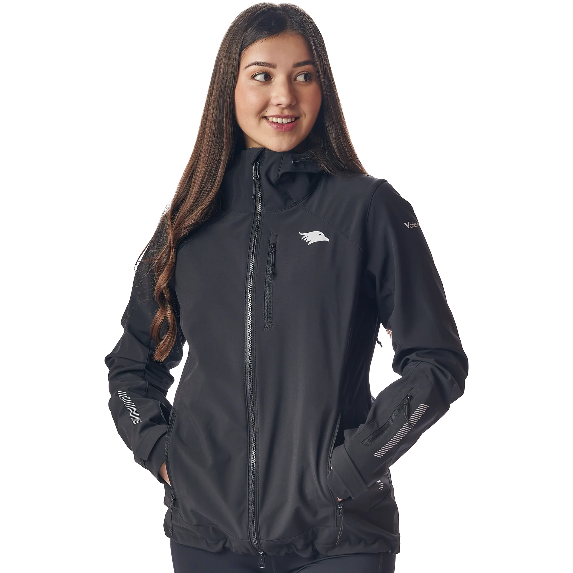 VALKENTAL Vertex reflecterend fietsjack zwart dames