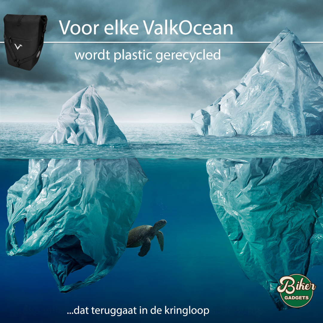 Valkental ValkOcean fietstas gemaakt van gerecycled plastic