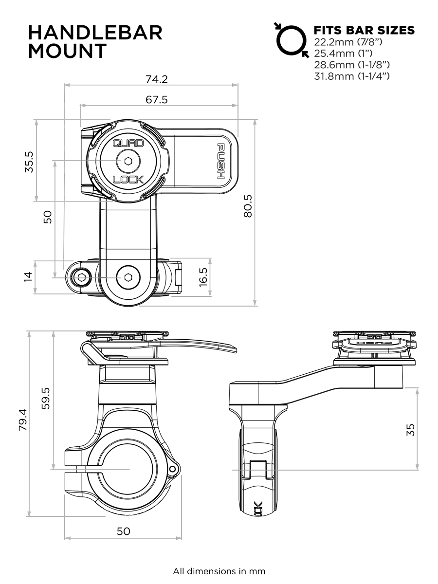 Quad Lock HANDLEBAR MOUNT