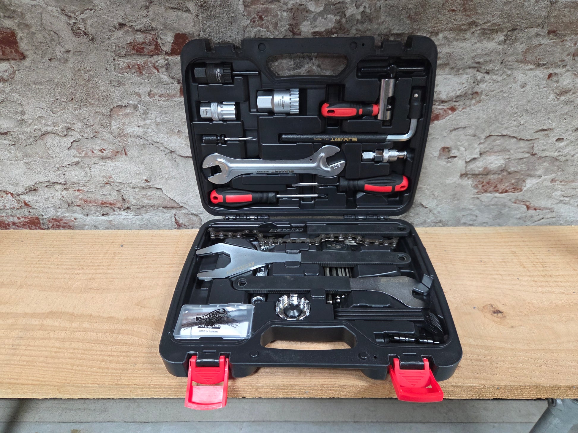 SUMART PTK-21 fietsgereedschap toolbox met 21 tools voor bikepacking en fietsonderhoud