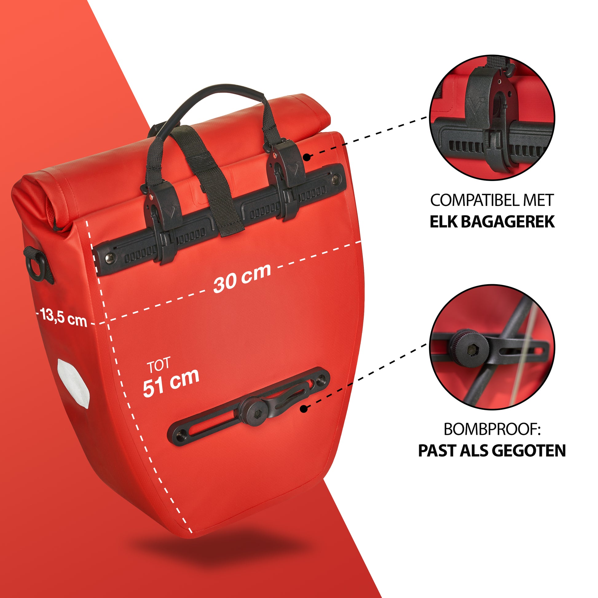 Wasserdichte Fahrradtasche 20L - VALKENTAL ValkBasic