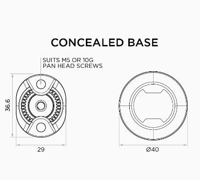 Quad Lock CONCEALED BASE SMALL