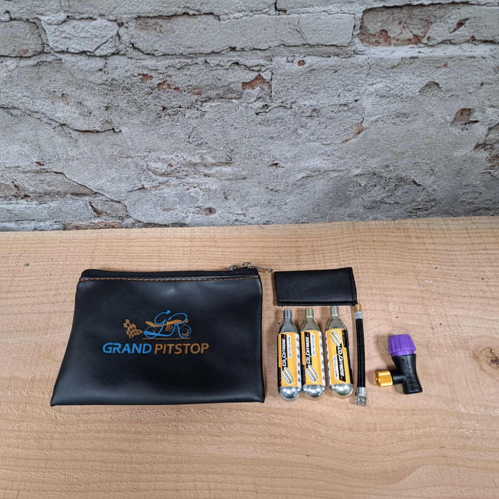 GrandPitstop CO2 Bandenpomp set met cilinders en tas