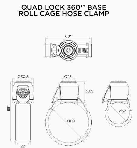 Quad Lock ROLL CAGE HOSE CLAMP