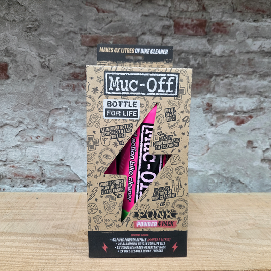 Muc-Off Bottle For Life Bundle met 4 Punk Powder zakjes - duurzame plasticvrije fietsreiniger set