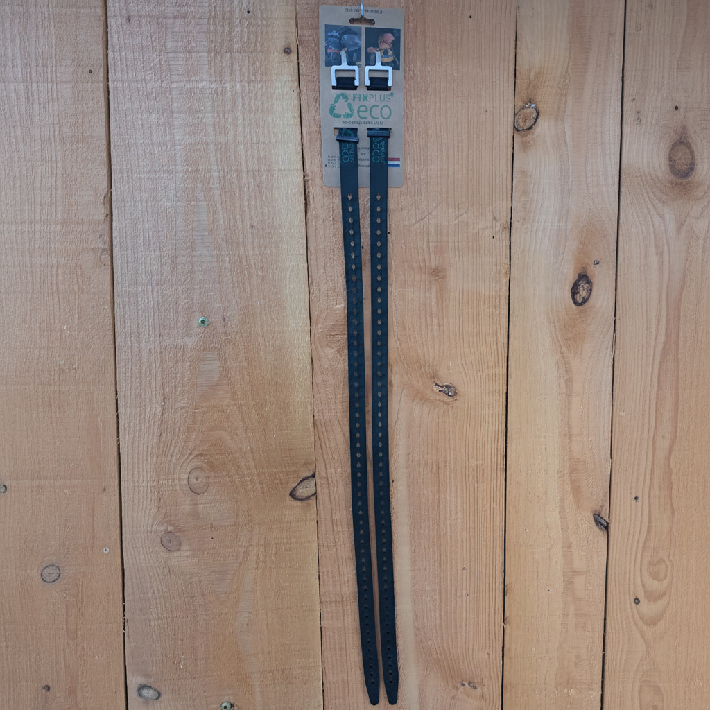 FIXPLUS ECO strap 86cm zwart - extra lange duurzame bagageband voor grote bagage op fiets of motor