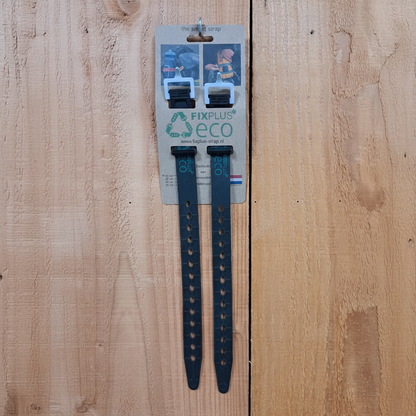 FIXPLUS ECO bagagestrap 35cm zwart - duurzame strap van gerecycled materiaal voor fiets en motor